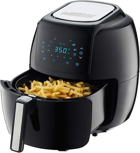 GoWISE USA GW22731 5.8-Quarts 8-in-1 Electric Air Fryer XL + 50 Recipes for your Air Fryer Book (Black) in Saudi Arabia