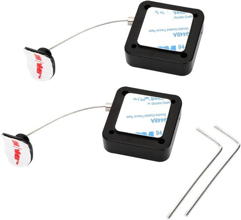 6.5 Ft Retractable Remote Control Safety Lock Tether, Remote Control Leash with Adjustable Lock Strap for TV Remotes, Game Controllers, and Tablets - Perfect for Showrooms (Pack of 2) in Saudi Arabia