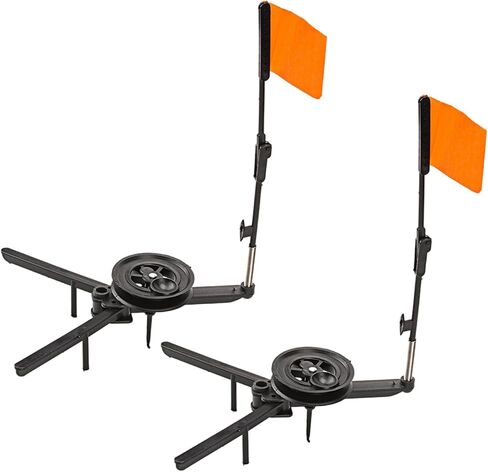 2pcs Outdoor Ice Fishing Equipment Gears Tip Up Fishing Rod Strikes Indicators with Poles Flags Fishing Accessory in Saudi Arabia