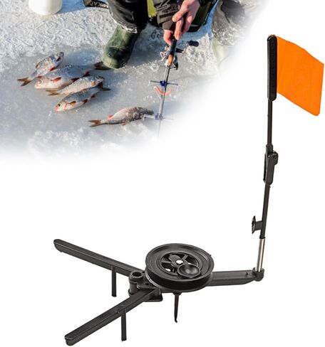 2pcs Outdoor Ice Fishing Equipment Gears Tip Up Fishing Rod Strikes Indicators with Poles Flags Fishing Accessory in Saudi Arabia