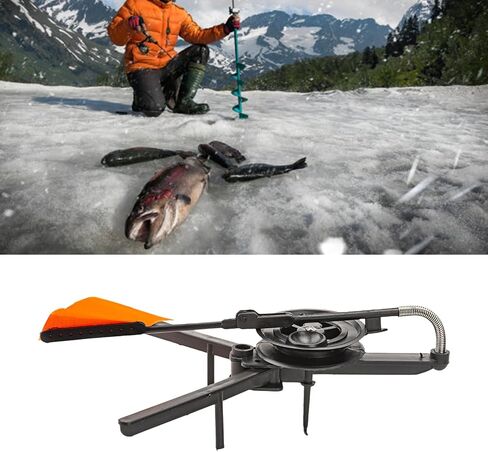 2pcs Outdoor Ice Fishing Equipment Gears Tip Up Fishing Rod Strikes Indicators with Poles Flags Fishing Accessory in Saudi Arabia