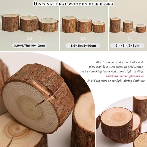 9PCS Wood Product Photography Props Set | Natural Forest Wood Photo Props for Jewelry Cosmetis Perfume Soap in Saudi Arabia