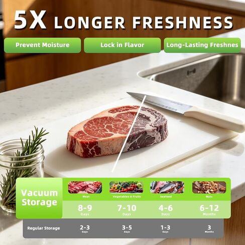 Handheld Vacuum Sealer Machine with 30Pcs Reusable Bags Food Saver Kit | 60kPa Compact Food Sealer Machine for Dry/Moist Food Storage, Rechargeable Bag Sealer for Meal Prep, Camping & Travel in Saudi Arabia