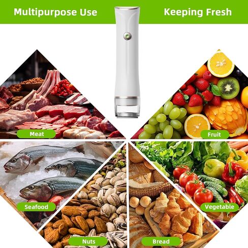 Handheld Vacuum Sealer Machine with 30Pcs Reusable Bags Food Saver Kit | 60kPa Compact Food Sealer Machine for Dry/Moist Food Storage, Rechargeable Bag Sealer for Meal Prep, Camping & Travel in Saudi Arabia