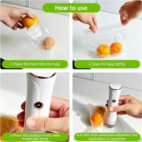 Handheld Vacuum Sealer Machine with 30Pcs Reusable Bags Food Saver Kit | 60kPa Compact Food Sealer Machine for Dry/Moist Food Storage, Rechargeable Bag Sealer for Meal Prep, Camping & Travel in Saudi Arabia