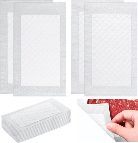 Reallnaive 300 Pcs Meat Absorbent Pads 4x7 Inch Meat Soaker Pads for Vacuum Sealer Bags Fish and Poultry Pad 60 Grams (Black) in Saudi Arabia