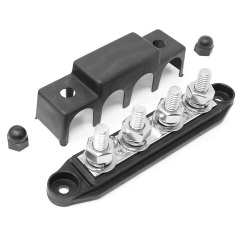 4 Post Power Distribution Block Bus Bar Pair with Cover - Made in The USA - 250 Amp Rating – Marine Bus Bar, Automotive, and Solar Wiring – Battery Terminal Distribution Block - (Set of 2) (3/8") in Kuwait