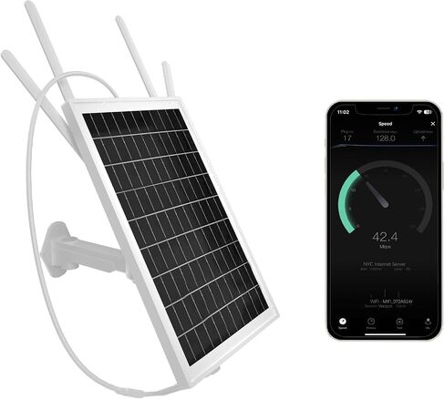 Solar WiFi Extender Outdoor, Solar Powered WiFi Extender Signal Booster with 4 Antennas, Solar WiFi Repeater for Garden, Farm & Ranch, 15W Solar Panel, IP66 Waterproof, 26000mAh Battery in Kuwait