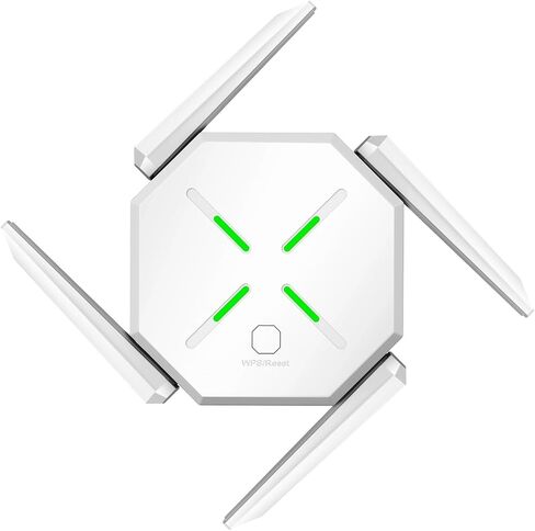 Low Lag Gaming WiFi Extender Signal Booster, 15000 Sq.Ft Long Range Dual Band 2.4GHz & 5.8GHz Wireless Repeater with Ethernet Port, Adjustable 4 Antennas for PS5 Xbox Switch Online Game Streaming in Saudi Arabia