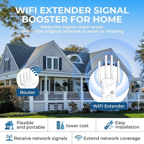 2026 WiFi Extender Signal Booster for Home - AC 1200 - Dual Band (5GHz / 2.4GHz) - WiFi Signal Amplifier Booster Repeater Internet Range Extender, Long Range Expands with Ethernet Port in Saudi Arabia