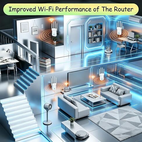 WiFi Extender Signal Booster for Home 1200M: 5G/2.4G Internet Repeater Range Covers Up to 12980 Sq.ft and 108+ Devices in Saudi Arabia