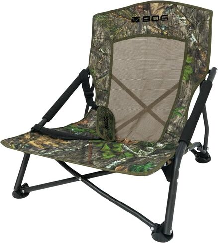 BOG Low Profile Turkey Ground Blind Chair with Rugged Construction, Aluminum Frame, Extended Seat Area, Quiet Setup, Breathable Textilene Fabric, and Carry Bag for Hunting, Shooting, and Outdoors in Kuwait