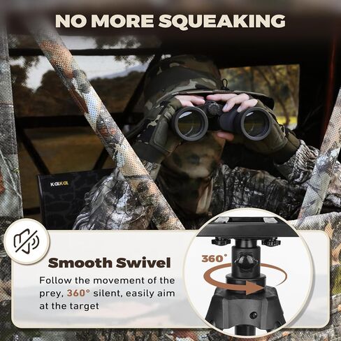 Kalkal Hunting Chair 360° Swivel Folding Chair for Blinds, 300lbs Portable Hunting Seat with 4 Adjustable Legs in Saudi Arabia