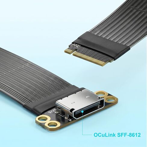 M.2 NVMe to OCuLink Adapter, PCIe 4.0 64Gbps SFF-8612/8611 FPC Cable, for eGPU Dock & M.2 2230/2242/2262/2280 SSD, Compatible with Mini PC, Steam Deck,5.9inch in Kuwait