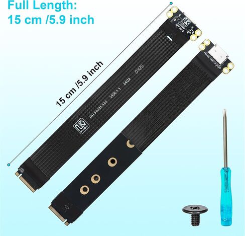 M.2 NVMe to OCuLink Adapter, PCIe 4.0 64Gbps SFF-8612/8611 FPC Cable, for eGPU Dock & M.2 2230/2242/2262/2280 SSD, Compatible with Mini PC, Steam Deck,5.9inch in Kuwait