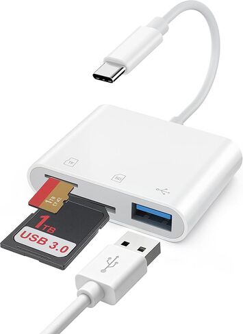 USB C SD Card Reader High-Speed 3-in-1 USB 3.0 Adapter | for Micro SD/TF Memory Cards, Work with MacBook Pro/Air, Pad, Android Phone, Tablet & Windows Laptop in Saudi Arabia