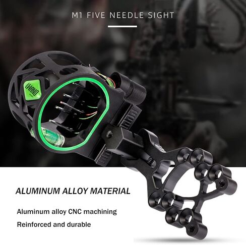Archery Bow Sight Compound Bow Sight 5 Pin Bow Sights Micro Adjustable with Bow Sight Light Aluminum Alloy Sight for Right and Left Hand in Saudi Arabia