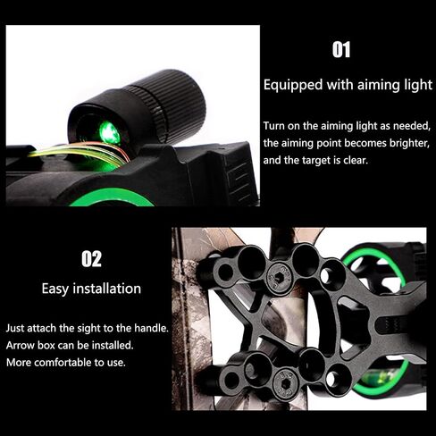 Archery Bow Sight Compound Bow Sight 5 Pin Bow Sights Micro Adjustable with Bow Sight Light Aluminum Alloy Sight for Right and Left Hand in Saudi Arabia