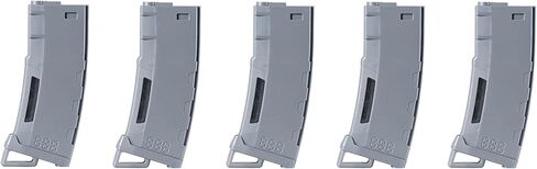 Lancer Tactical Airsoft M4 M16 Series Polymer 130 Round Transparent Window High Speed Mid-Cap Airsoft Magazine- Pack of 5 in Saudi Arabia