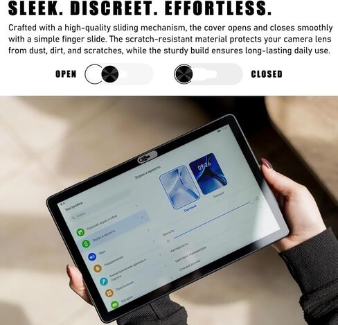 غطاء كاميرا الخصوصية، غطاء كاميرا الويب متوافق مع iPad/iPad Pro/iPad Air/iPad mini/Galaxy Tab S11/Galaxy Tab Sll Ultra، يحمي الخصوصية والأمان، حماية منزلق الكاميرا، عبوتان باللون الأسود in Kuwait