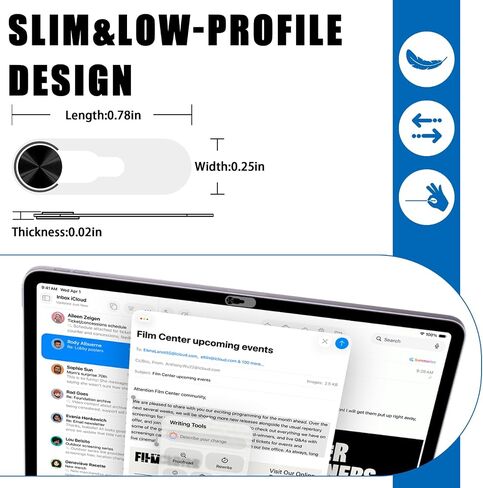 غطاء كاميرا الخصوصية، غطاء كاميرا الويب متوافق مع iPad/iPad Pro/iPad Air/iPad mini/Galaxy Tab S11/Galaxy Tab Sll Ultra، يحمي الخصوصية والأمان، حماية منزلق الكاميرا، عبوتان باللون الأسود in Kuwait