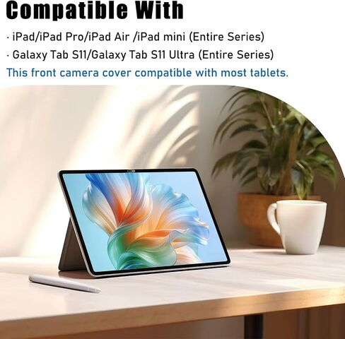 غطاء كاميرا الخصوصية، غطاء كاميرا الويب متوافق مع iPad/iPad Pro/iPad Air/iPad mini/Galaxy Tab S11/Galaxy Tab Sll Ultra، يحمي الخصوصية والأمان، حماية منزلق الكاميرا، عبوتان باللون الأسود in Kuwait