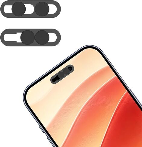 Front Camera Privacy Cover Compatible for iPhone 16/16Plus/16 Pro/16 Pro Max/15/15Plus/15 Pro/15 Pro Max/14 Pro/14 Pro Max, [2 Pack] On/Off Face ID Camera Protector for Privacy & Security-Black in Saudi Arabia