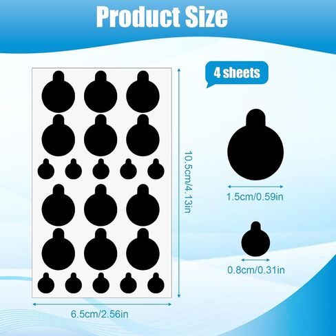108 PCS Laptop Camera Cover, Webcam Cover Stickers for Phone Computer Tablet Multiple Sizes PVC Vinyl Black Webcam Covers for Laptop and Electronics in Saudi Arabia