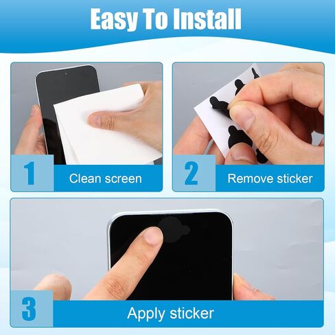 108 PCS Laptop Camera Cover, Webcam Cover Stickers for Phone Computer Tablet Multiple Sizes PVC Vinyl Black Webcam Covers for Laptop and Electronics in Saudi Arabia