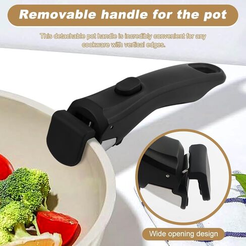 2Pack Detachable Pot Handle, Bakelite Locking Pan Handle For Pots | Universal Locking Pan Handle,Heat-Resistant Bakelite,Tool-Free Installation, For Pots Pans Skillets Kitchen & Camping in Saudi Arabia
