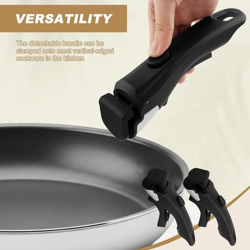 2Pack Detachable Pot Handle, Bakelite Locking Pan Handle For Pots | Universal Locking Pan Handle,Heat-Resistant Bakelite,Tool-Free Installation, For Pots Pans Skillets Kitchen & Camping in Saudi Arabia