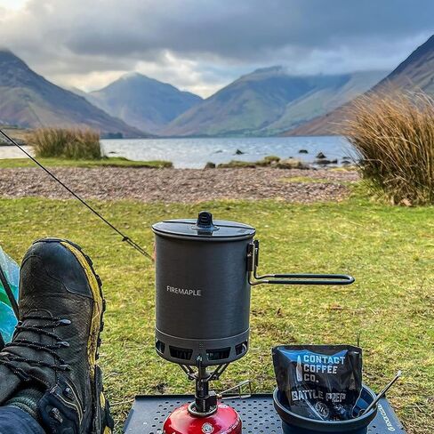 Fire-Maple Petrel Ultralight Camping Pot with Protective High-Efficiency Heat Exchanger, Compact Aluminum Pot with Neoprene Sleeve Perfect for Solo Backpacking in Saudi Arabia