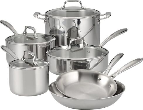 Tramontina Boston Tri-Ply Clad Stainless Steel 5-Quart Dutch Oven Pot | With Glass Lid, Induction-Ready, Dishwasher-Safe, NSF-Certified in Saudi Arabia
