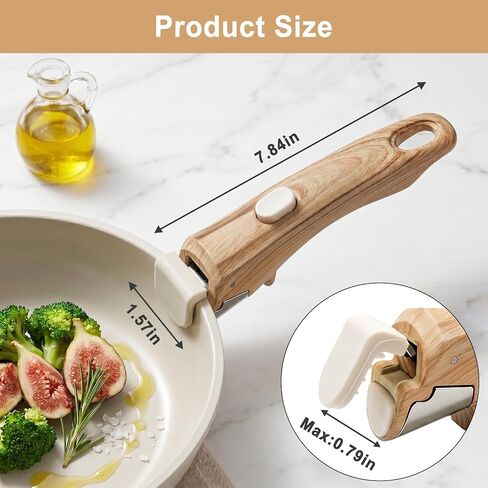2 Pack Removable Pot Handle & Detachable Pan Handle，22 Lbs | Universal Pan Handle Replacement for Cookware, Wood-Like Finish, Fits ≤3mm Edge Pots and Pans (Handle Only) in Saudi Arabia
