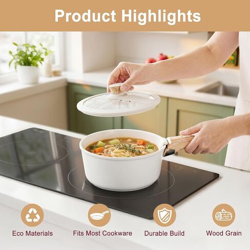 2 Pack Removable Pot Handle & Detachable Pan Handle，22 Lbs | Universal Pan Handle Replacement for Cookware, Wood-Like Finish, Fits ≤3mm Edge Pots and Pans (Handle Only) in Saudi Arabia