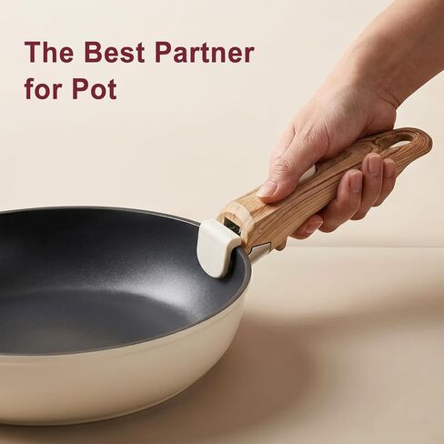2 Pack Removable Pot Handle & Detachable Pan Handle，22 Lbs | Universal Pan Handle Replacement for Cookware, Wood-Like Finish, Fits ≤3mm Edge Pots and Pans (Handle Only) in Saudi Arabia