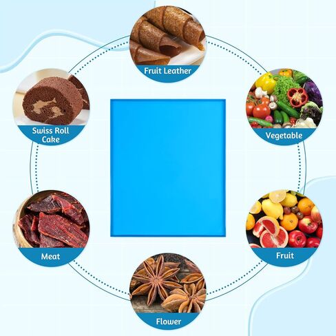 8PCS Silicone Dehydrator Sheets with Edge 12x10in for Fruit Vegetables Meat | MySHUCE Fruit Leather Trays with Silicone Scraper Cutter Wheel Nonstick High Temperature Resistance Dehydrator Mats in Saudi Arabia