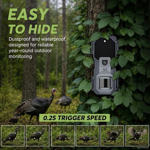 WOSPORTS 2 Pack Mini Trail Camera 32MP 1080P HD Wildlife Camera with 32GB SD Card Game Cameras with Night Vision Motion Activated Waterproof with 4AA Batteries & Card Reader in Kuwait