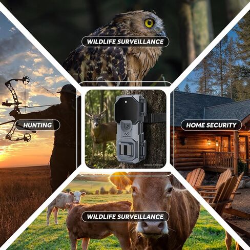 WOSPORTS 2 Pack Mini Trail Camera 32MP 1080P HD Wildlife Camera with 32GB SD Card Game Cameras with Night Vision Motion Activated Waterproof with 4AA Batteries & Card Reader in Kuwait