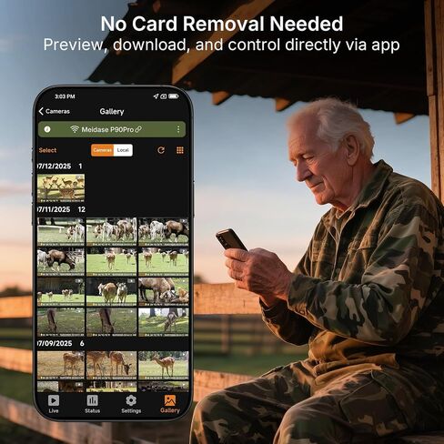 Meidase P90 Pro WiFi Trail Camera (Non-Cellular), 64MP 1296p HD Video, No-Glow Night Vision, Bluetooth App Control, Motion Activated, IP66 Waterproof Game Camera for Wildlife & Backyard Monitoring in Saudi Arabia