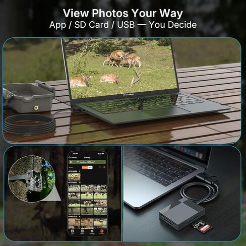 Meidase P90 Pro WiFi Trail Camera (Non-Cellular), 64MP 1296p HD Video, No-Glow Night Vision, Bluetooth App Control, Motion Activated, IP66 Waterproof Game Camera for Wildlife & Backyard Monitoring in Saudi Arabia