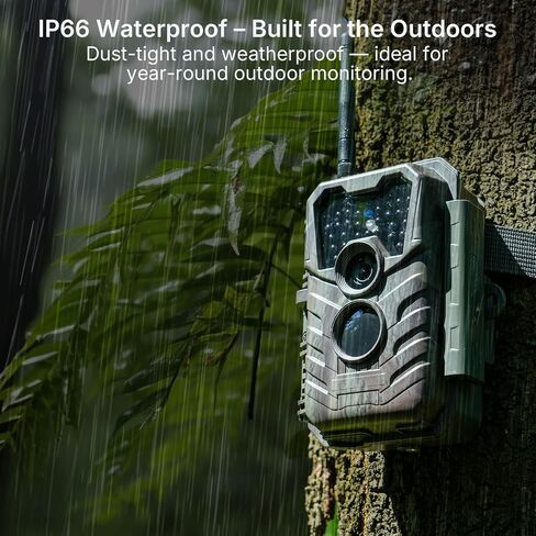 Meidase P90 Pro WiFi Trail Camera (Non-Cellular), 64MP 1296p HD Video, No-Glow Night Vision, Bluetooth App Control, Motion Activated, IP66 Waterproof Game Camera for Wildlife & Backyard Monitoring in Saudi Arabia
