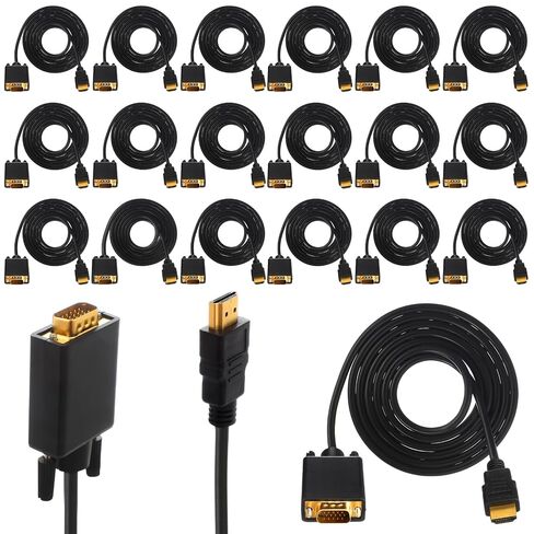 10 Pack Adapter Compatible with HDMI to VGA Cable 6 Feet in Kuwait