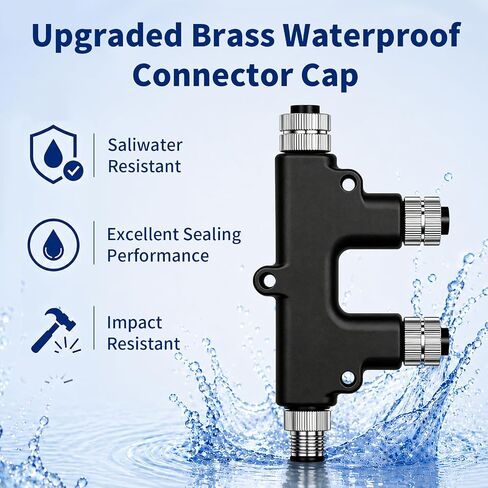 NMEA 2000 Starter Kit, Salt-Resistant Brass Coupling Nuts, Shielded Cable | Marine-Grade Design: Supports reliable NMEA 2000 network connections with Lowrance, Garmin, Simrad, B&G and Navico devices in Saudi Arabia