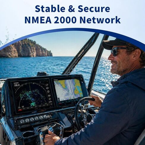 NMEA 2000 Starter Kit, Salt-Resistant Brass Coupling Nuts, Shielded Cable | Marine-Grade Design: Supports reliable NMEA 2000 network connections with Lowrance, Garmin, Simrad, B&G and Navico devices in Saudi Arabia