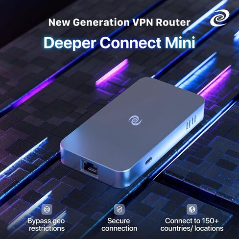 Deeper Connect Mini DPN Router, 1Gbps ARM64 Quad Core Hardware Gateway with Layer 7 Firewall, Smart Routing, Multi Device Coverage and Lifetime Decentralized Privacy VPN Router in Saudi Arabia