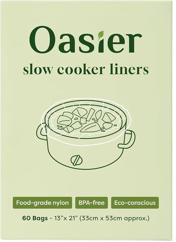 Slow Cooker Liners 33 Count, Large Size 13" x 21" Pot Bags, BPA-Free | Fits 3-8 Quart Oval & Round Pot, Disposable Nylon Cooking Bags for Easy Cleanup, Food Safe & Leak-Proof in Kuwait