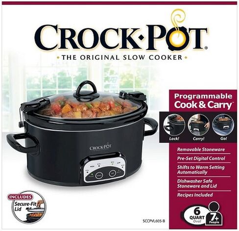 Crock-Pot Programmable 6 Quart Slow Cooker - Black in Saudi Arabia