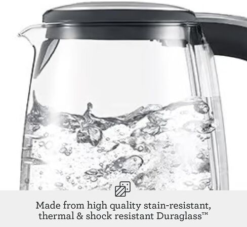 Breville BKE595XL Crystal Clear Kettle, Brushed Stainless Steel | Boil water quickly and monitor every drop with a crystal-clear electric kettle for tea, coffee and more | 7 cup capacity in Saudi Arabia