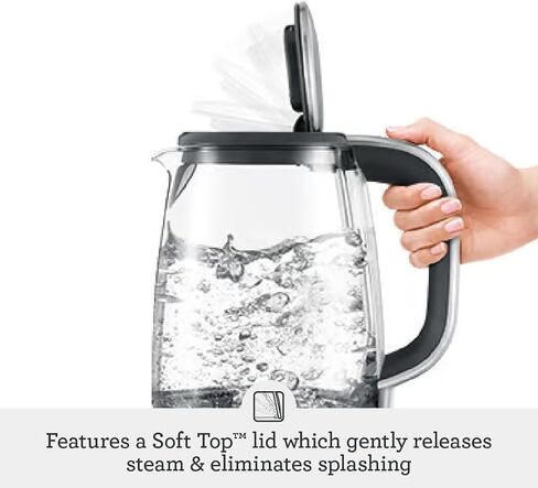 Breville BKE595XL Crystal Clear Kettle, Brushed Stainless Steel | Boil water quickly and monitor every drop with a crystal-clear electric kettle for tea, coffee and more | 7 cup capacity in Saudi Arabia